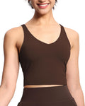 THE GYM PEOPLE Women’s Longline Sports Bra Wirefree Padded Medium Support Yoga Bras Gym Running Workout Tank Tops