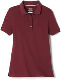 French Toast Women's Juniors' Short Sleeve Stretch Pique Polo Shirt