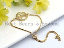 Load image into Gallery viewer, Clear Cz Micro Pave 18x23mm Peace Sign Round Connector, Cubi