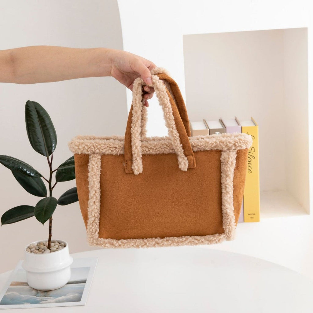 Plush Crossbody Tote Bag