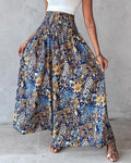 CHICME Womens Boho High Waisted Wide Leg Palazzo Pants Beach Vacation Wear