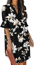 QACOHU women's ruffle sleeve wedding guest dress