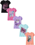 The Children's Place Girls' Short Sleeve Graphic T-shirts (5-Pack)