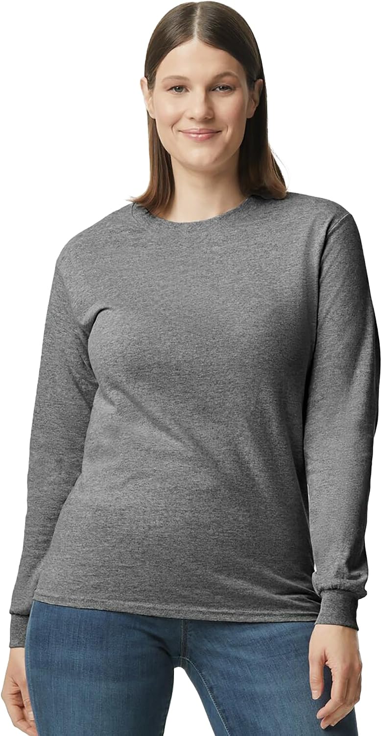 Gildan Adult Heavy Cotton Long Sleeve T-Shirt, Style G5400, 2-Pack