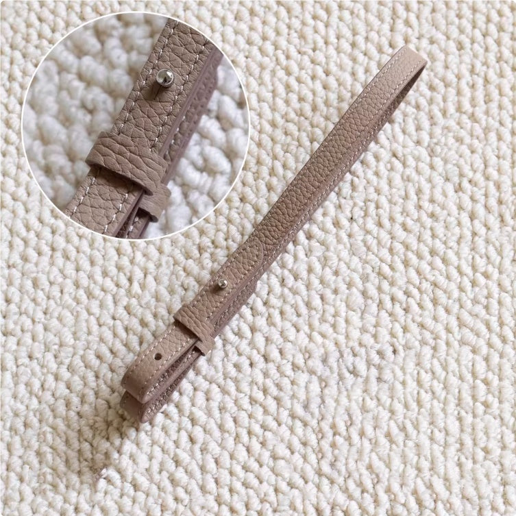 Genuine Leather Bag Strap Replacement – Adjustable Spaghetti Shoulder Strap with Gold & Silver Stud Detail