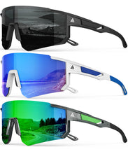 Load image into Gallery viewer, Polarized Sports Sunglasses for Men Women, UV400 Protection Mens Sunglasses Wrap Around Sun Glasses for Cycling Running