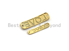 Load image into Gallery viewer, Colorful CZ Micro Pave LOVE Bar Oval Connector/Link, Cz Pave Bracelet Necklace Connector in Gold Finish,5x28/10x37mm,sku#M256