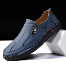 Load image into Gallery viewer, Men's Microfiber Leather Casual Shoes – Lace-Up Low-Top Sneakers with Rubber Sole