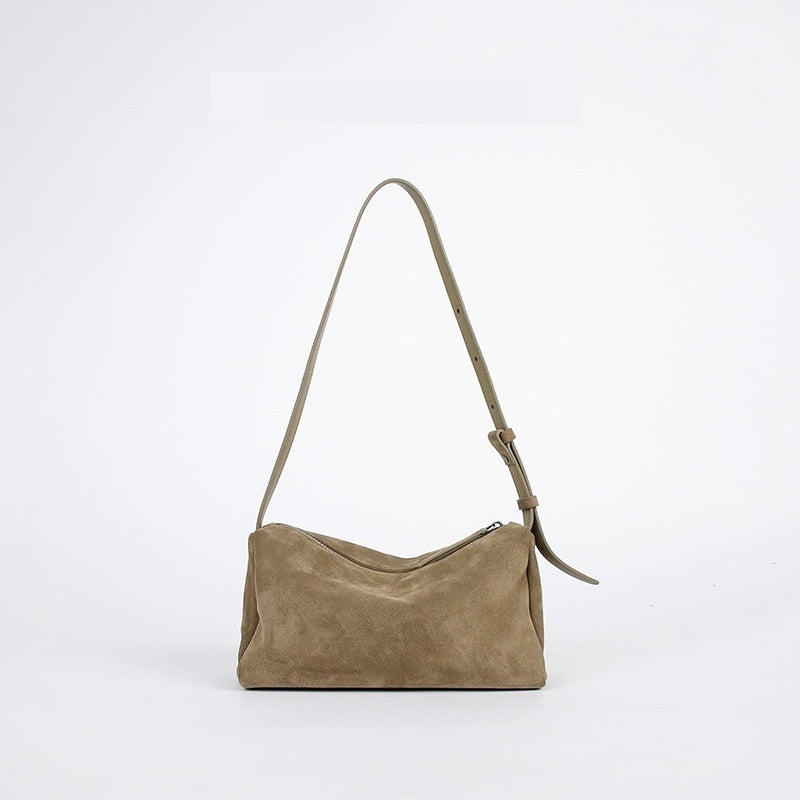 Premium Full-Grain Leather Crossbody Bag - Minimalist Design Shoulder Bag for Women
