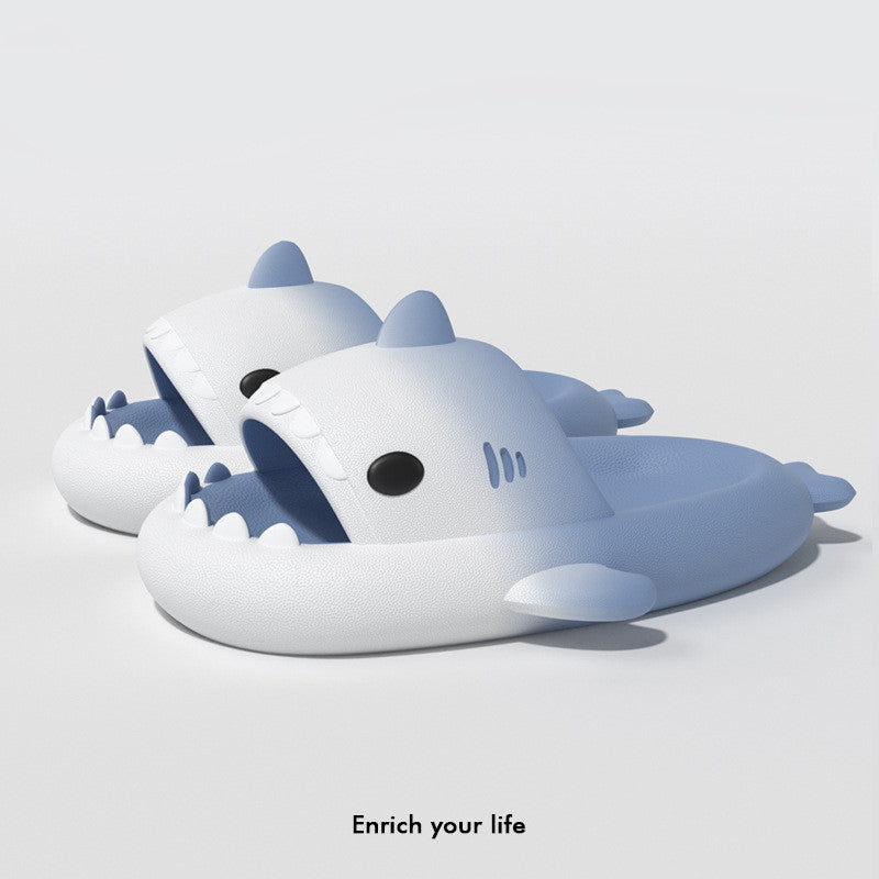 Men's Gradient Shark Slippers | EVA Non-Slip Cartoon Home Bathroom Slides