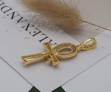 Load image into Gallery viewer, CZ Teardrop On Cross Shape Charm, Sku#LK618