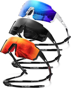 Polarized Sport Sunglasses for Men and Women, Lightweight TR90 Sun Glasses with UV Protection for Cycling Running