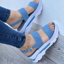 Load image into Gallery viewer, Women's Cutout Platform Sandals | Open-Toe Buckle Platform Heels
