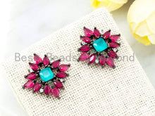 Load image into Gallery viewer, CZ Flower Star Stud Earring, Sku#O50