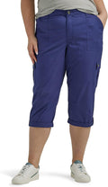 Lee Women's Plus Size Flex-to-go Mid-Rise Relaxed Fit Cargo Capri Pant