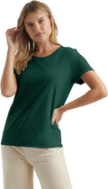Hanes Women's Perfect-T Crewneck T-Shirt, Lightweight Cotton Short Sleeve Tee for Women