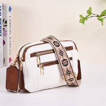 Load image into Gallery viewer, Women's Color Block PU Leather Crossbody Bag - Adjustable Strap Shoulder Bag with Zipper Closure