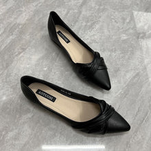 Load image into Gallery viewer, Chanel-Style Pointed-Toe Flat Shoes for Women – Mary Jane PU Leather Flats