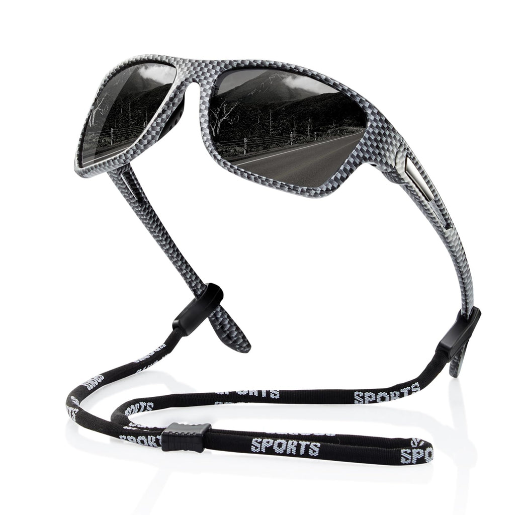 suoso Polarized Sports Sunglasses for Men: UV400 Protection Glasses Wrap Around Goggles for Driving Fishing