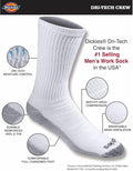 Dickies Men's Dri-tech Original Moisture Control Crew Socks, Available in M-xxl (6, 12, 18 Pairs)