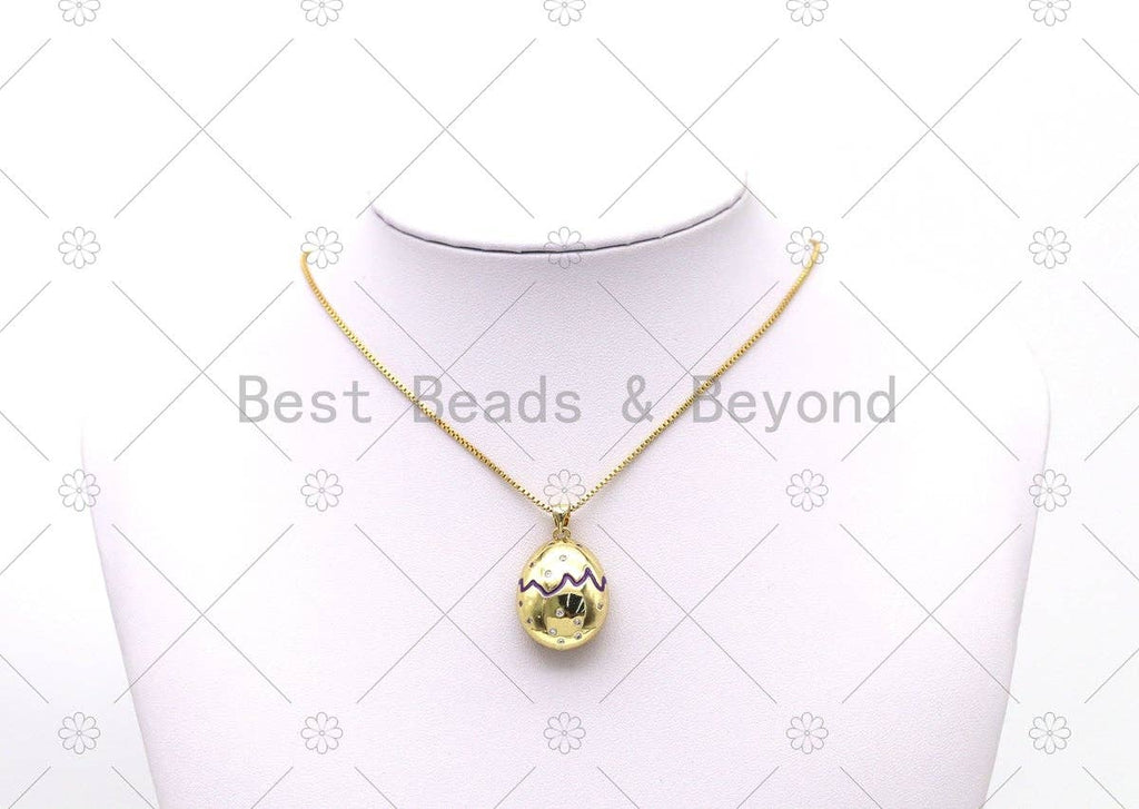 CZ Oval Ball Charm, Sku#JD09