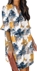 QACOHU women's comfortable ruffle sleeve summer dress