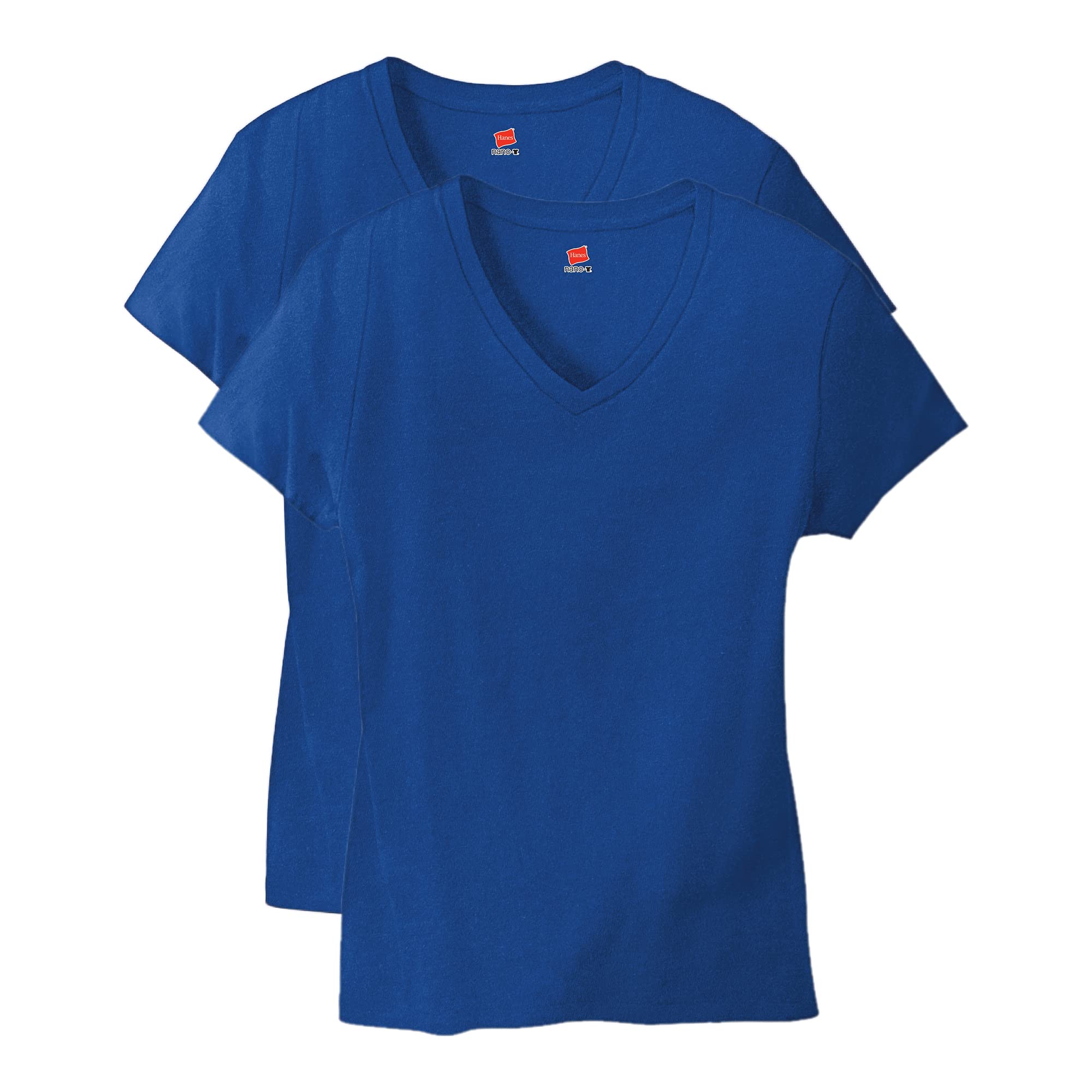 Hanes Women's Perfect-T V-neck T-shirt, Cotton Short Sleeve Tee for Women, 1 or 2-Pack