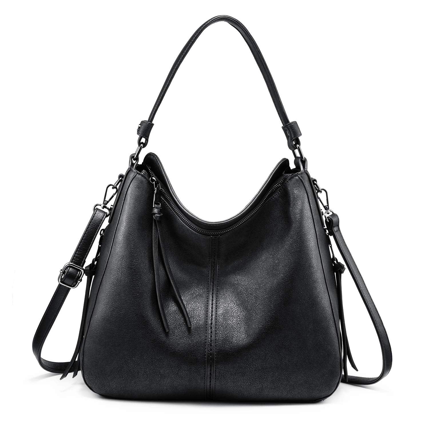 Realer Hobo Crossbody Bags for Women Designer Faux Leather Hobo Handbags Retro Large Size Shoulder Bag Bucket Purse