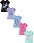 The Children's Place Girls' Short Sleeve Graphic T-shirts (5-Pack)