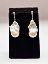 Load image into Gallery viewer, Baroque Pearl Rhinestone Encrusted Post earrings