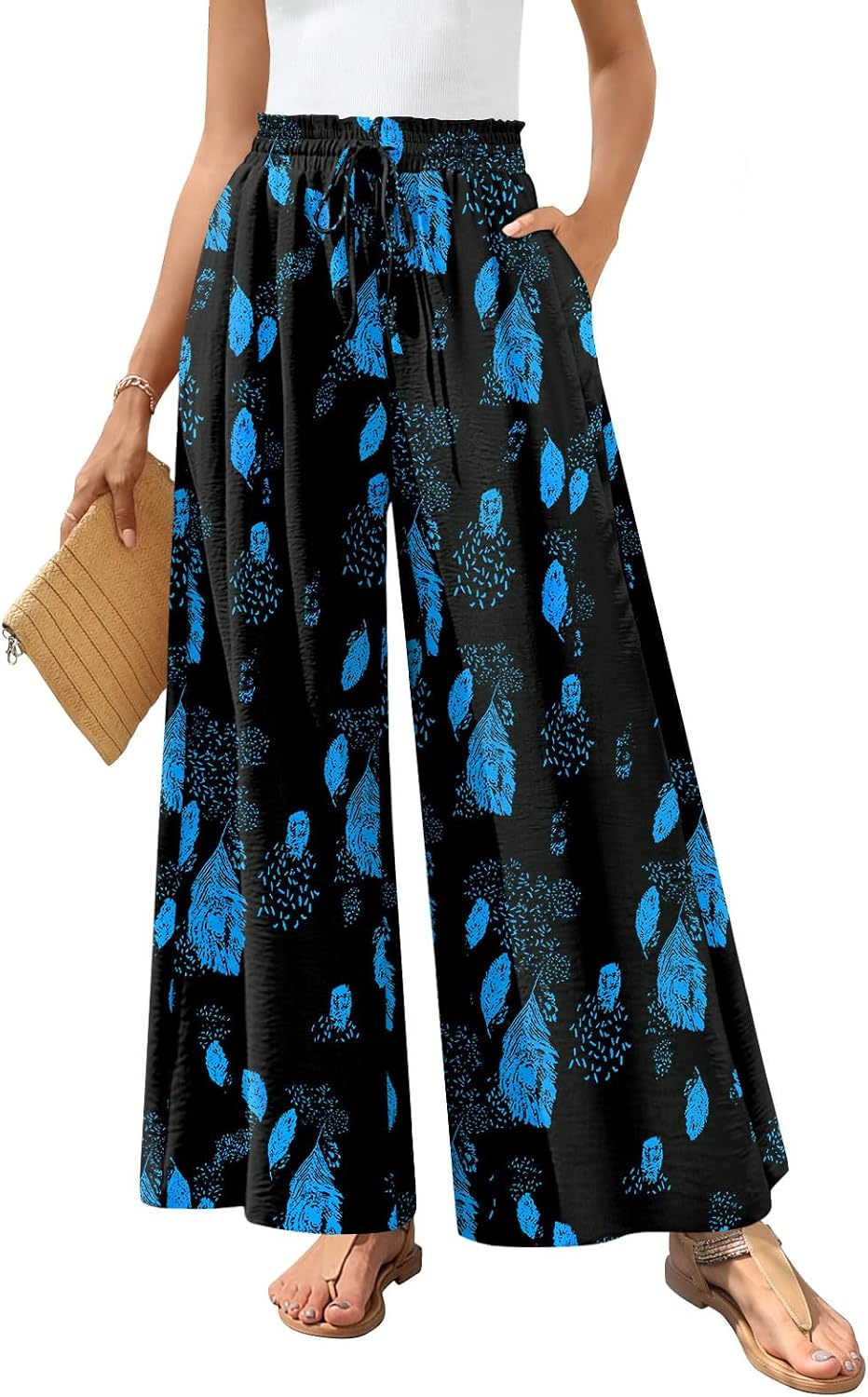 Bestbee Wide Leg Palazzo Pants for Women Dressy Casual Teacher Outfits