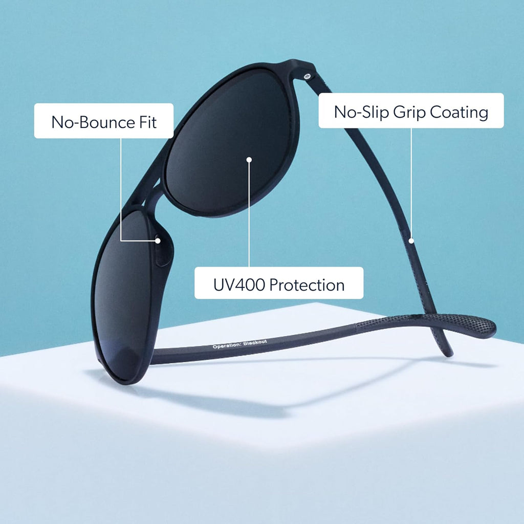 goodr Polarized Aviator Sunglasses, Large Sized (Mach G), UV400 Protection, No Slip, No Bounce