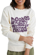 Hanes Originals Women's Fleece Sweatshirt, Midweight Sweatshirt for Women, Placed Flowers