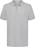 Calvin Klein Boys Short Sleeve Micro Pique Solid Polo, Button Closure, Soft & Comfortable
