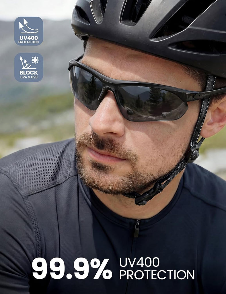 Lamicall 22g Polarized Sports Sunglasses for Men Women - UV400 Protection Sun Glasses for Running Cycling Baseball Driving