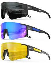 Load image into Gallery viewer, Polarized Sports Sunglasses for Men Women, UV400 Protection Mens Sunglasses Wrap Around Sun Glasses for Cycling Running