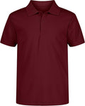 Nautica Boys' School Uniform Short Sleeve Polo Shirt, Button Closure, Moisture Wicking Performance Material
