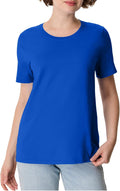 Hanes Women's Perfect-T Crewneck T-Shirt, Lightweight Cotton Short Sleeve Tee for Women