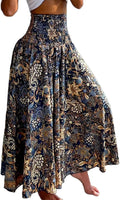 CHICME Womens Boho High Waisted Wide Leg Palazzo Pants Beach Vacation Wear