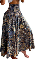 CHICME Womens Boho High Waisted Wide Leg Palazzo Pants Beach Vacation Wear