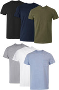 Hanes Men's Pocket T-Shirts - 6-Pack - Cotton Crewneck Tees