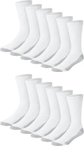 Hanes Men's Double Tough Crew Socks | Moisture Wicking Socks, Multipack