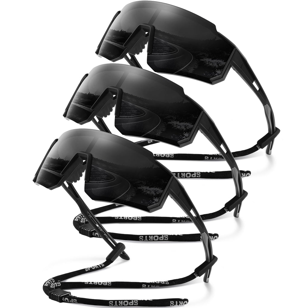Polarized Sport Sunglasses for Men and Women, Lightweight TR90 Sun Glasses with UV Protection for Cycling Running