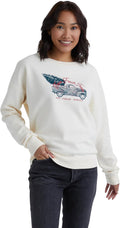 Hanes Originals Women's Fleece Sweatshirt, Midweight Sweatshirt for Women, Placed Flowers