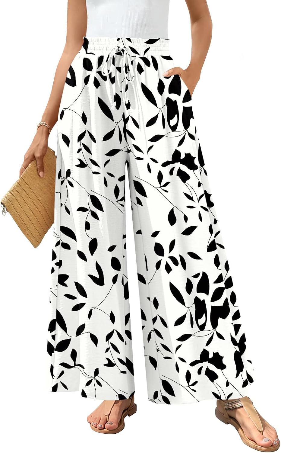 Bestbee Wide Leg Palazzo Pants for Women Dressy Casual Teacher Outfits