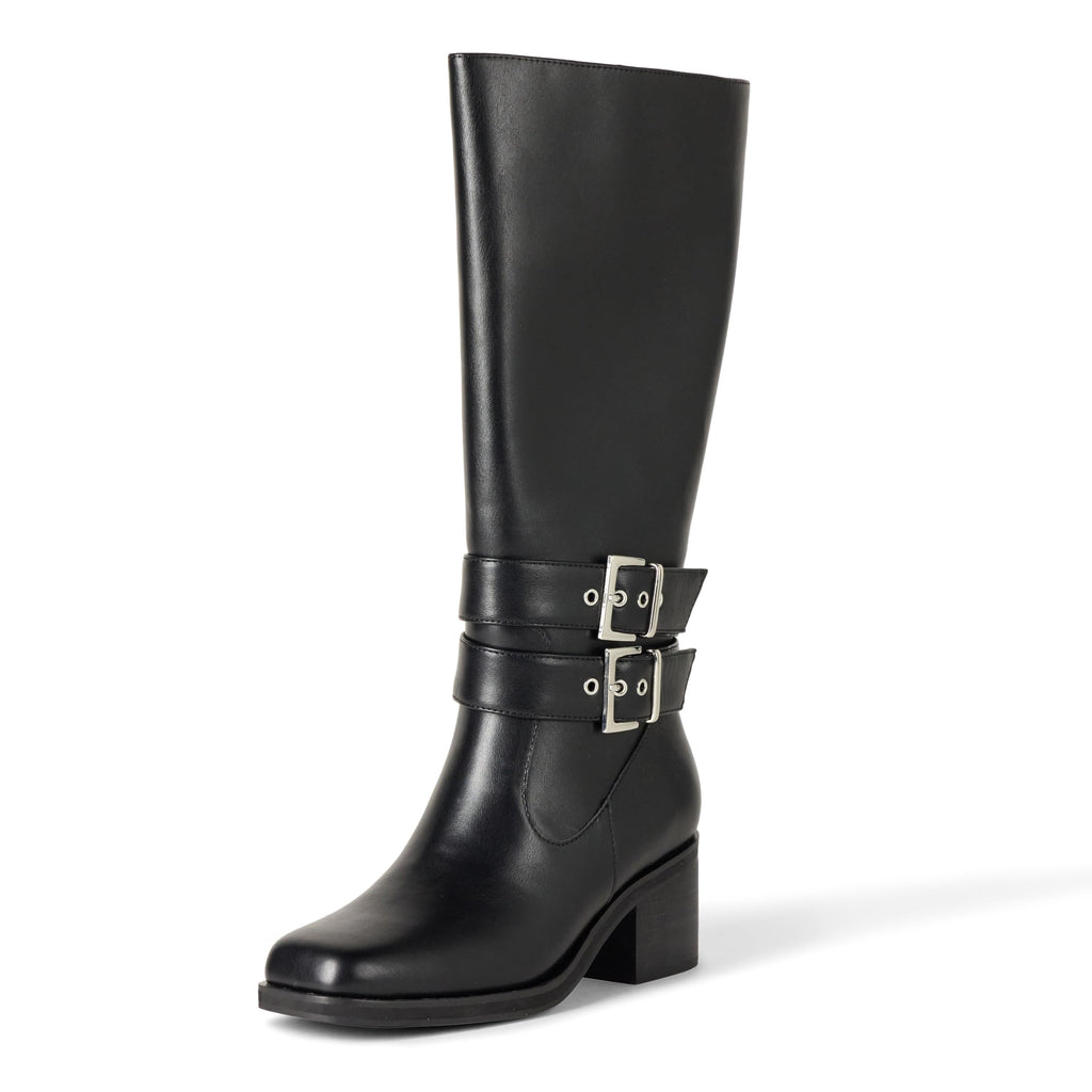 The Drop Women's Sage Tall Biker Boot with Buckles