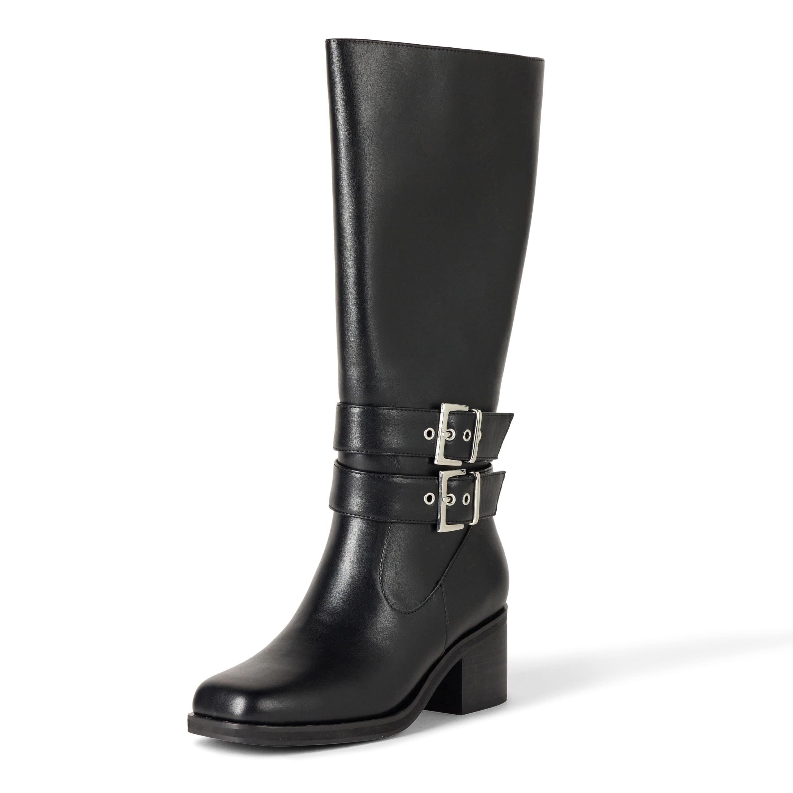 The Drop Women's Sage Tall Biker Boot with Buckles