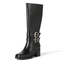 Load image into Gallery viewer, The Drop Women's Sage Tall Biker Boot with Buckles