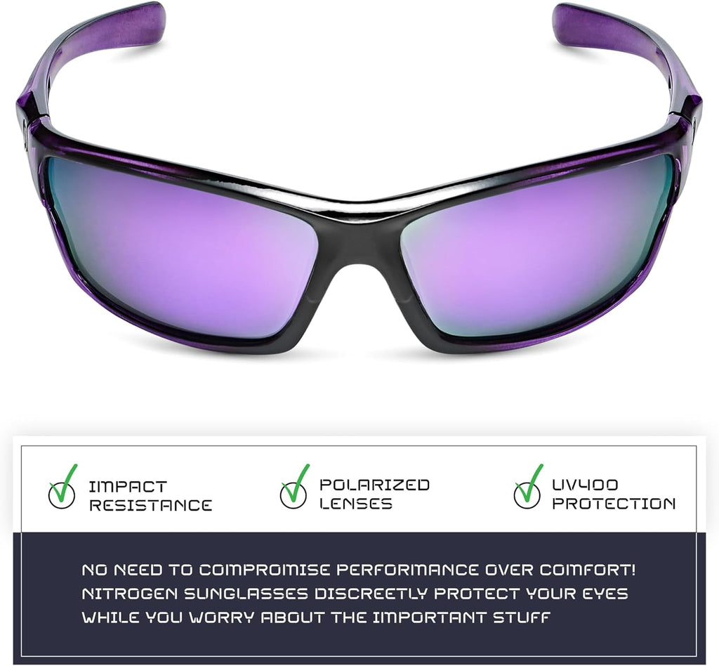 Nitrogen Polarized Wrap Around Sport Sunglasses for Men Women UV400 Driving Fishing Running Sun Glasses