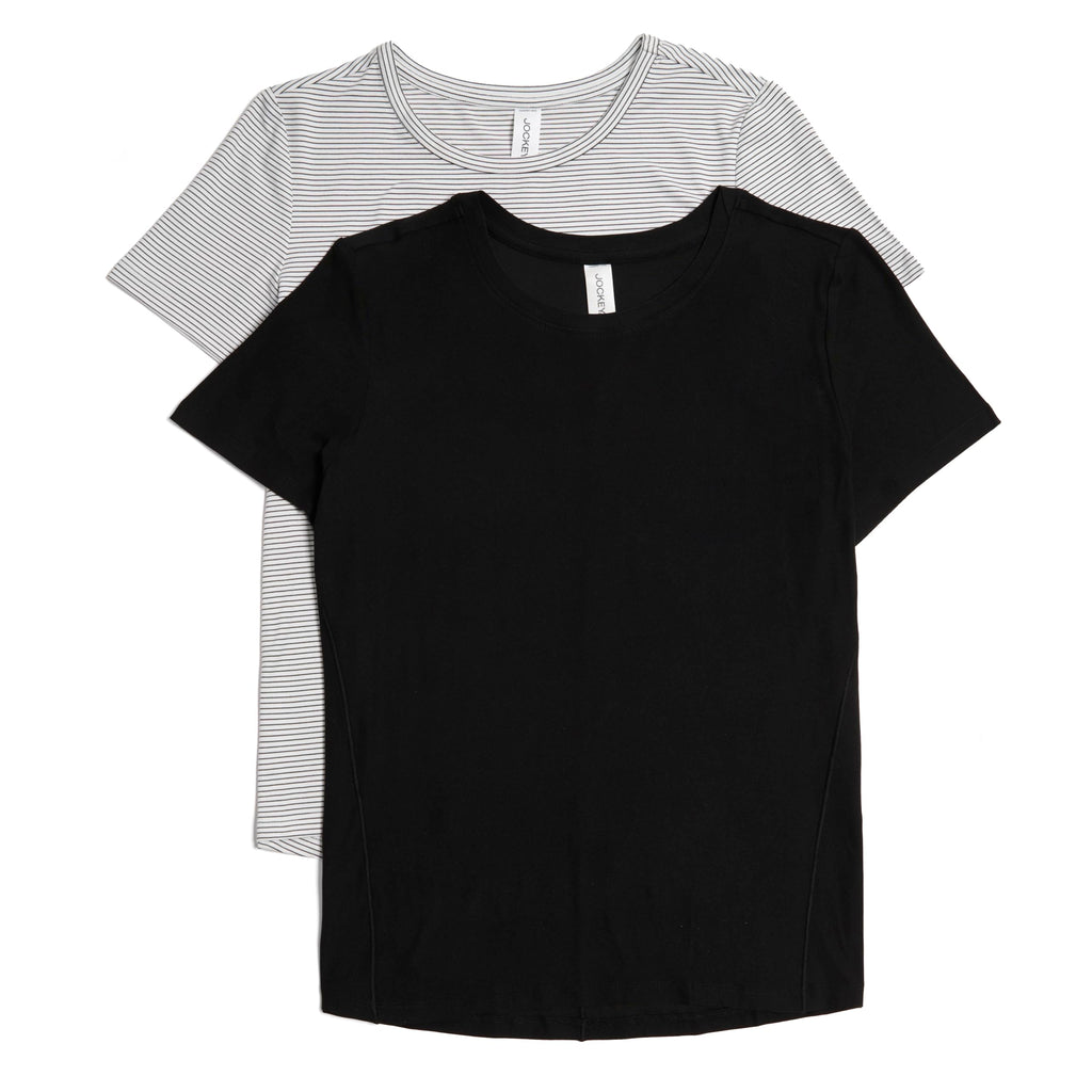 Jockey Women's 2 Pack Butter Soft Short Sleeve Active T-Shirt